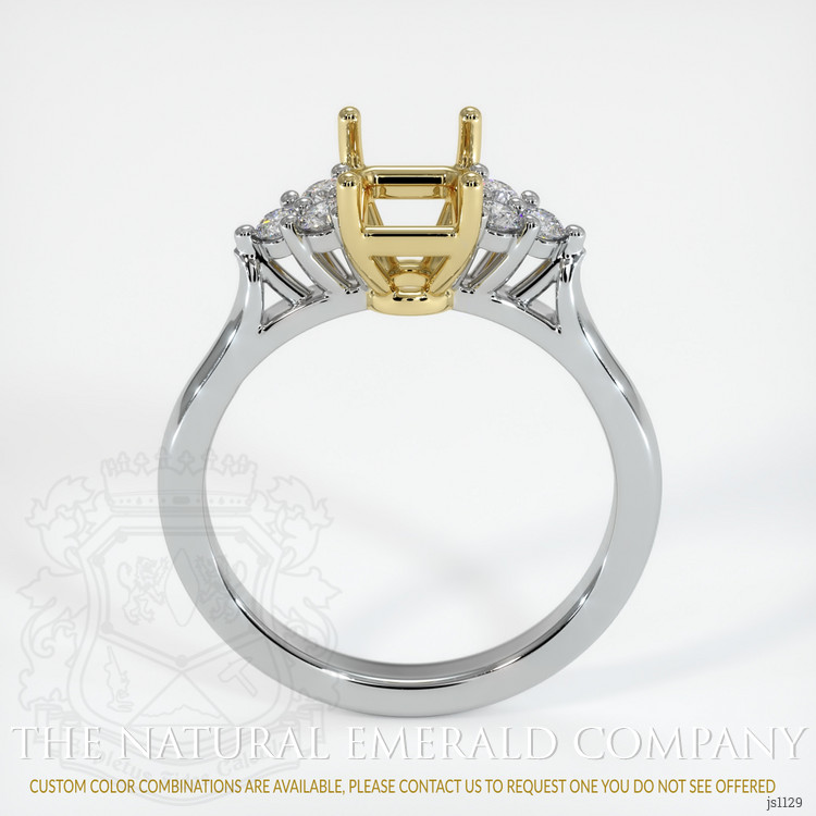 18K Yellow & White Accent Stones Ring Setting