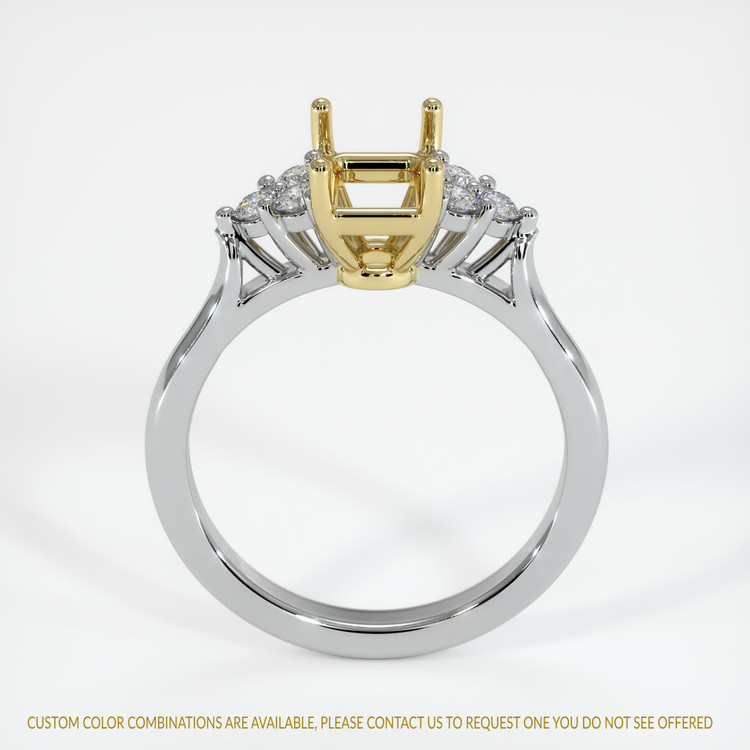 18K Yellow & White Accent Stones Ring Setting