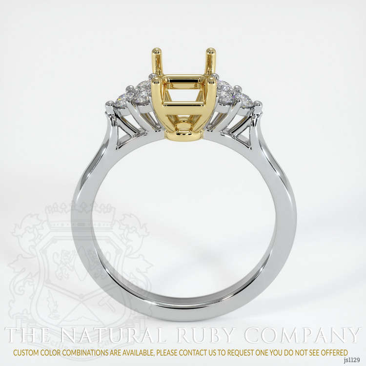 18K Yellow & White Accent Stones Ring Setting