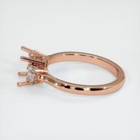 14K Rose Gold Three Stone Ring Setting Image