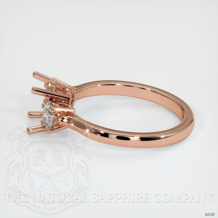 14K Rose Gold Three Stone Ring Setting