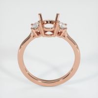 14K Rose Gold Three Stone Ring Setting Image