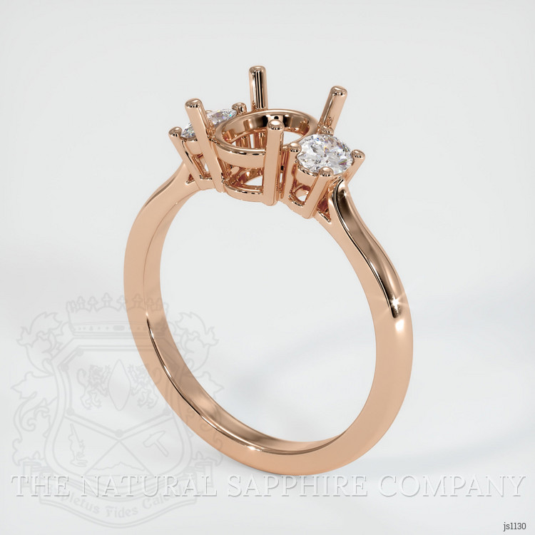 18K Rose Gold Three Stone Ring Setting