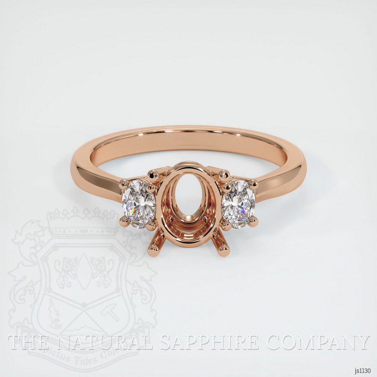 18K Rose Gold Three Stone Ring Setting