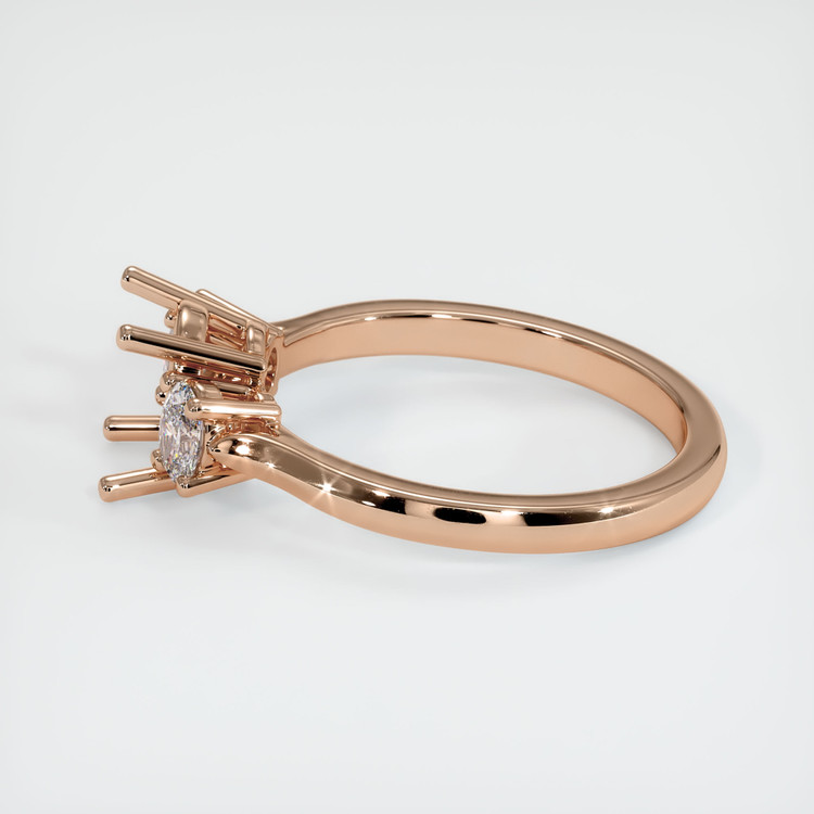 18K Rose Gold Three Stone Ring Setting