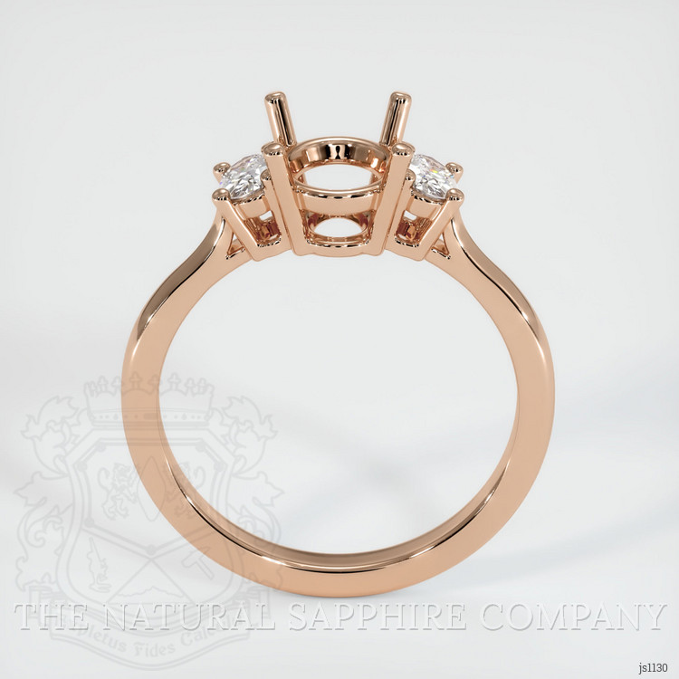 18K Rose Gold Three Stone Ring Setting