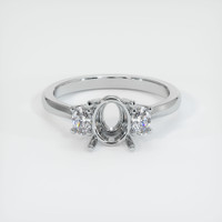 14K White Gold Three Stone Ring Setting Image