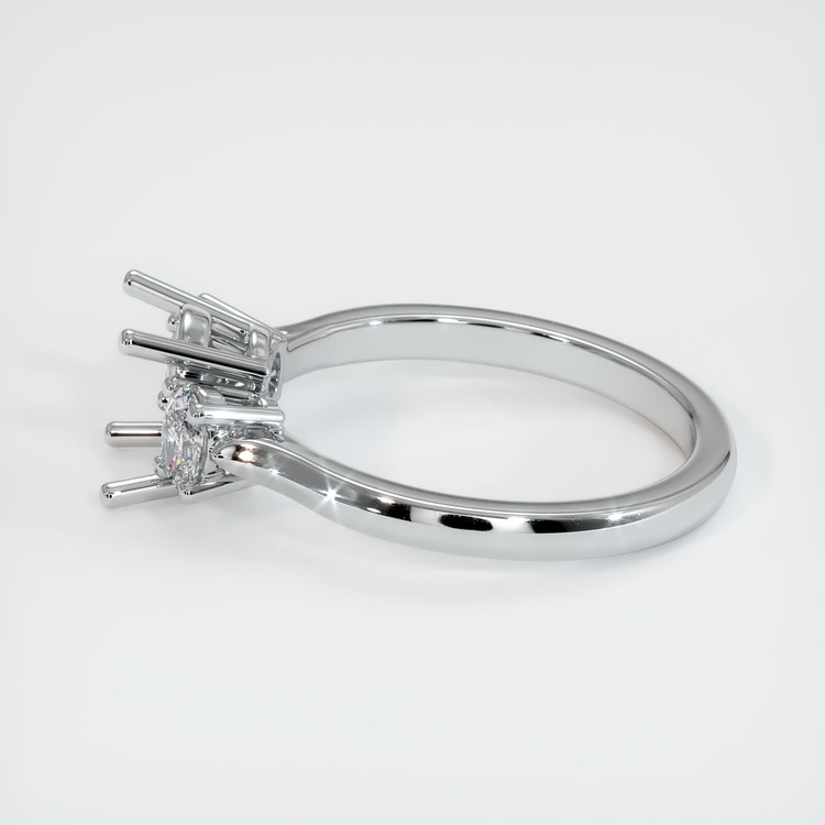 14K White Gold Three Stone Ring Setting