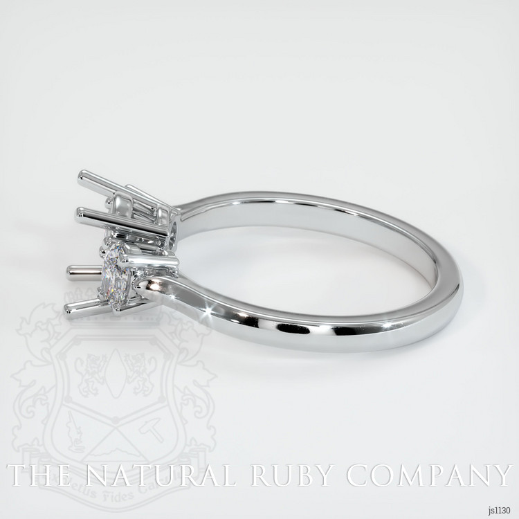 14K White Gold Three Stone Ring Setting