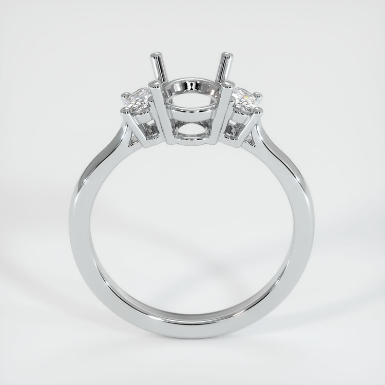 14K White Gold Three Stone Ring Setting
