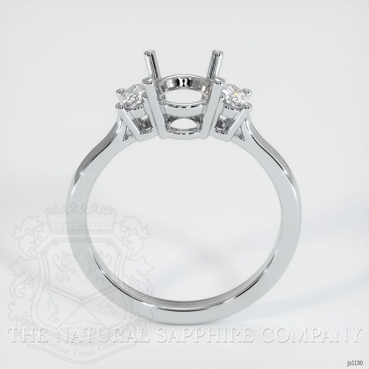 14K White Gold Three Stone Ring Setting