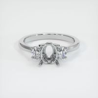 18K White Gold Three Stone Ring Setting Image
