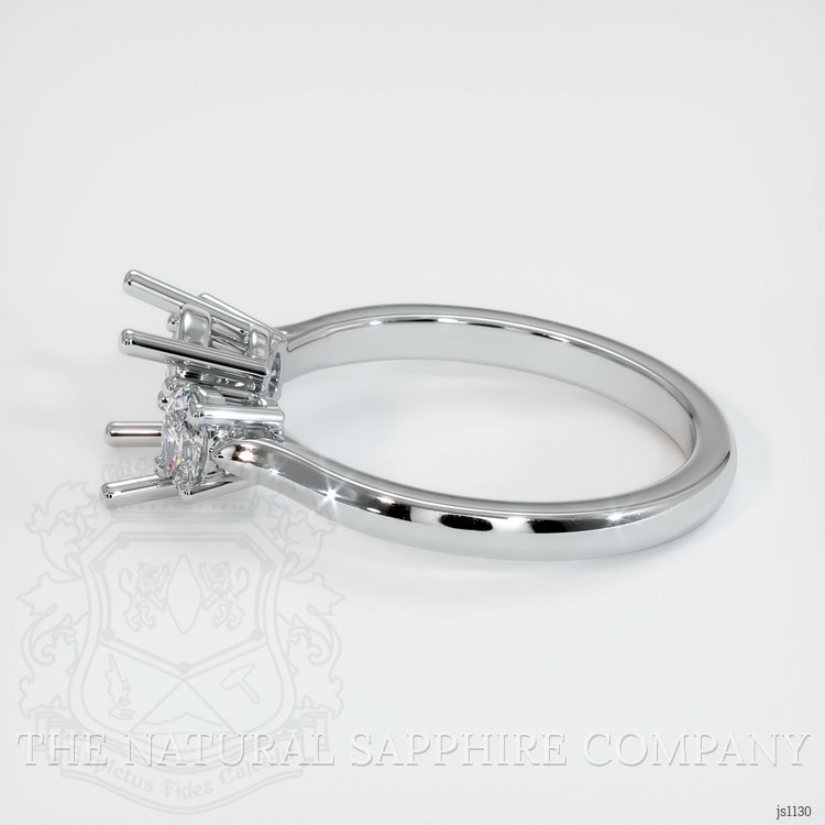 18K White Gold Three Stone Ring Setting