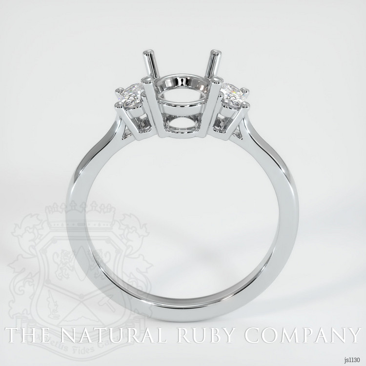 18K White Gold Three Stone Ring Setting