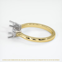 14K White & Yellow Three Stone Ring Setting Image