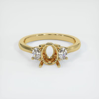 10K Yellow Gold Three Stone Ring Setting Image