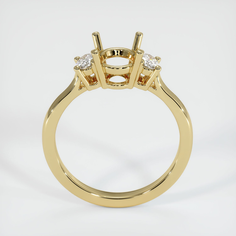 10K Yellow Gold Three Stone Ring Setting