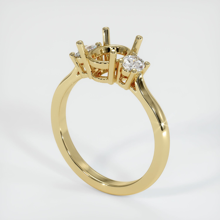 14K Yellow Gold Three Stone Ring Setting