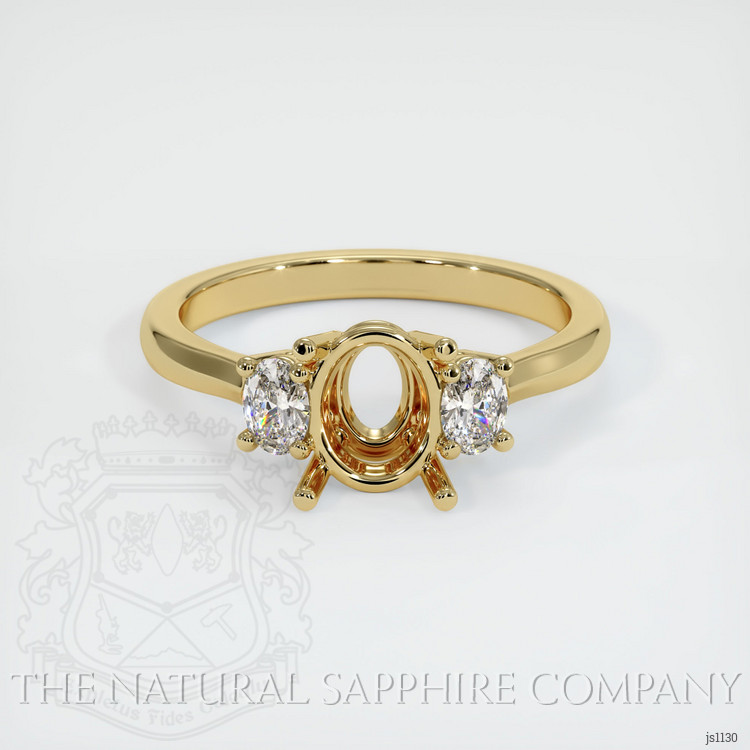 14K Yellow Gold Three Stone Ring Setting