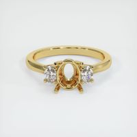 18K Yellow Gold Three Stone Ring Setting Image
