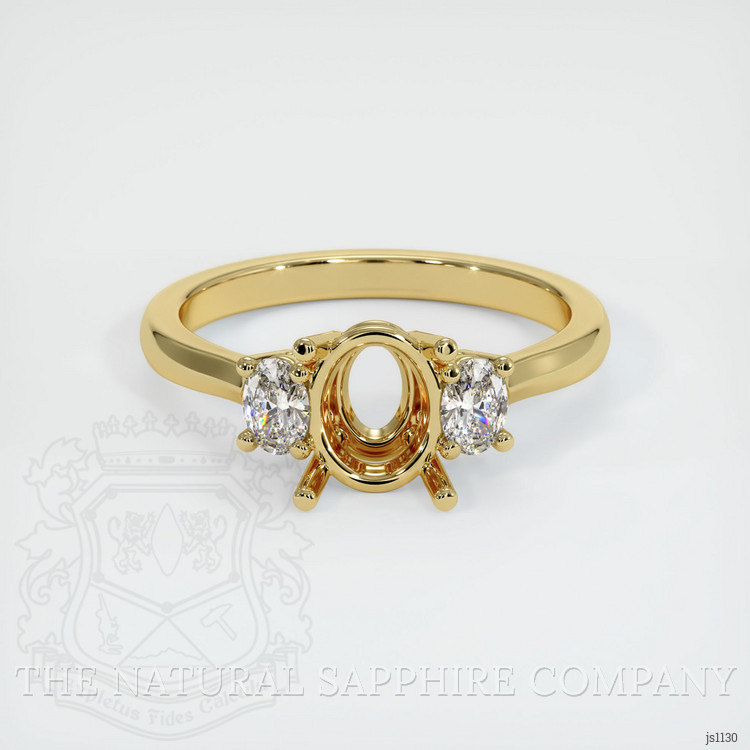 18K Yellow Gold Three Stone Ring Setting