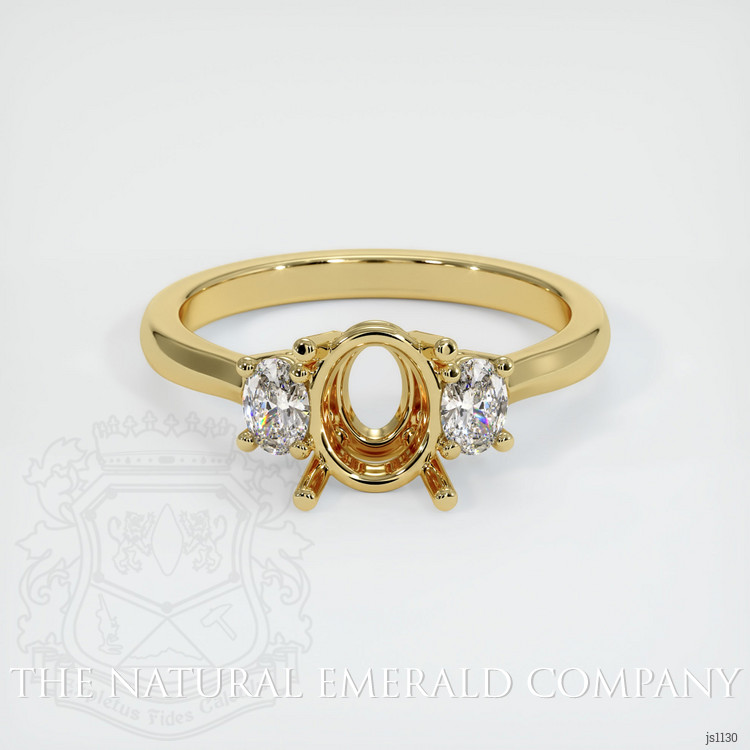 18K Yellow Gold Three Stone Ring Setting