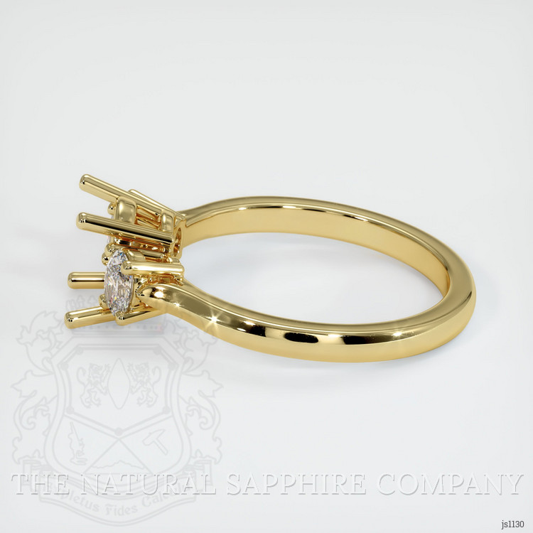 18K Yellow Gold Three Stone Ring Setting