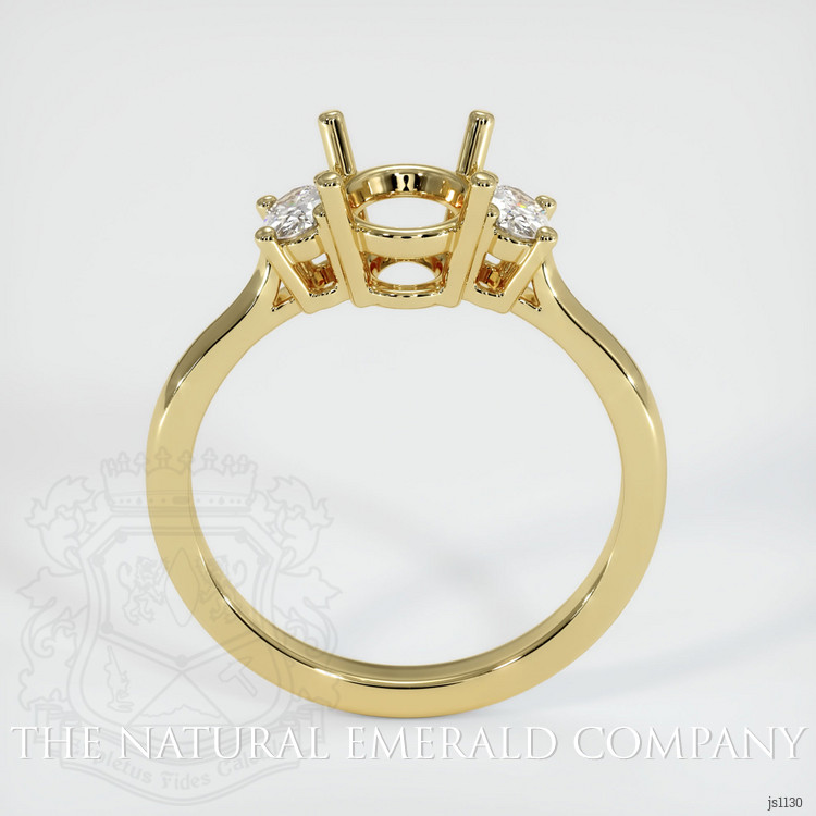 18K Yellow Gold Three Stone Ring Setting