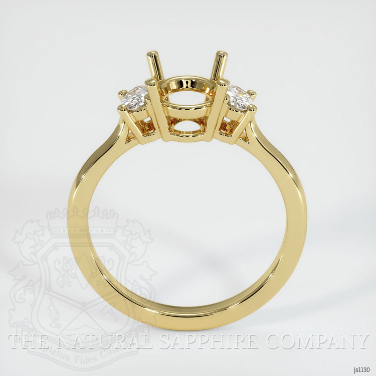 18K Yellow Gold Three Stone Ring Setting