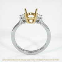 14K Yellow & White Three Stone Ring Setting Image