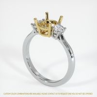 18K Yellow & White Three Stone Ring Setting Video