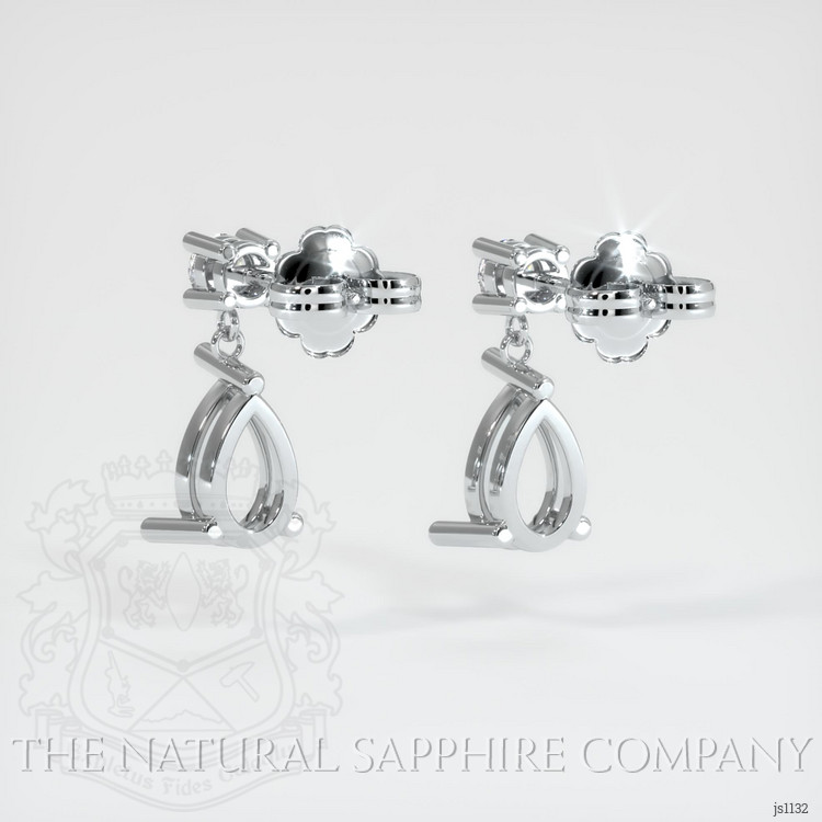 Platinum 950 Accent Stones Earring Setting