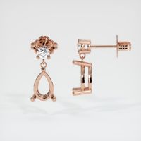 14K Rose Gold Accent Stones Earring Setting Image
