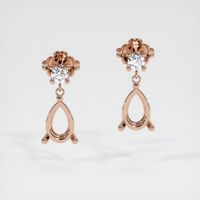 14K Rose Gold Accent Stones Earring Setting Image