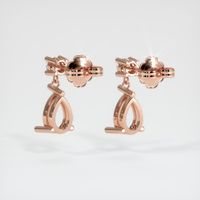 14K Rose Gold Accent Stones Earring Setting Image