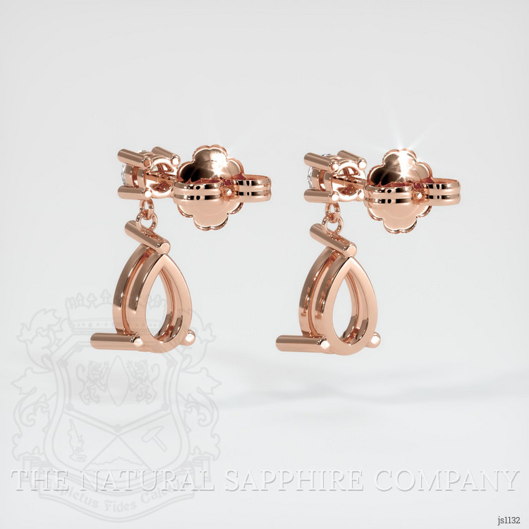 14K Rose Gold Accent Stones Earring Setting