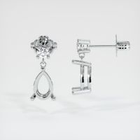 14K White Gold Accent Stones Earring Setting Image