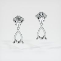 18K White Gold Accent Stones Earring Setting Image