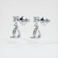 18K White Gold Accent Stones Earring Setting Image