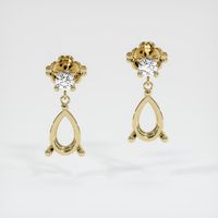 14K Yellow Gold Accent Stones Earring Setting Image