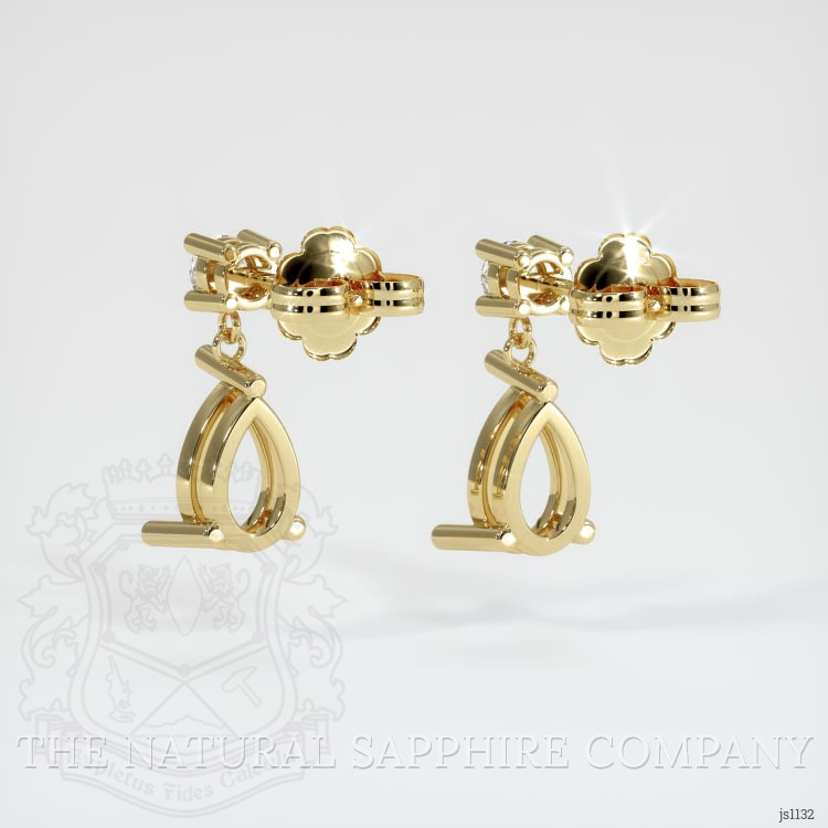 14K Yellow Gold Accent Stones Earring Setting