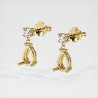 18K Yellow Gold Accent Stones Earring Setting Video