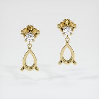 18K Yellow Gold Accent Stones Earring Setting Image