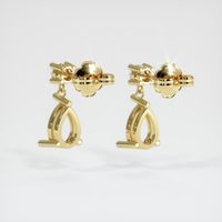 18K Yellow Gold Accent Stones Earring Setting Image