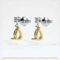 14K Yellow & White Accent Stones Earring Setting Image