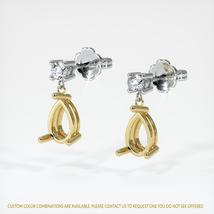 Accent Stones Spinel Earring <span>3.48</span> <span class="tooltip-light">Ct.Tw.<span class="tooltiptext">Total Carat Weight</span></span>, 18K Yellow & White