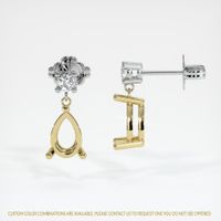 18K Yellow & White Accent Stones Earring Setting Image