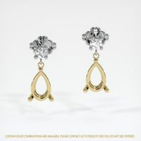 18K Yellow & White Accent Stones Earring Setting Image