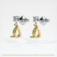 18K Yellow & White Accent Stones Earring Setting Image