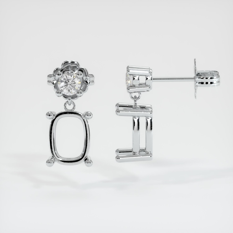 Platinum 950 Accent Stones Earring Setting